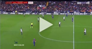 مشهد غريب لميسي في مباراة برشلونة وفالنسيا 8-2-2018