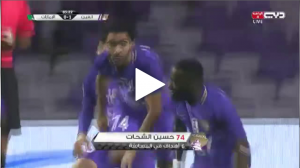 بالفيديو حسين الشحات يسجل هدفه السادس مع العين في مرمي الامارات
