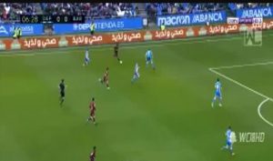 هدفي كوتينيو وميسي في الشوط الاول من برشلونة والديبور