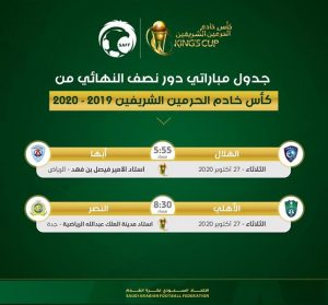 "المسابقات" تحدد موعد مباراتي نصف نهائي كأس خادم الحرمين الشريفين