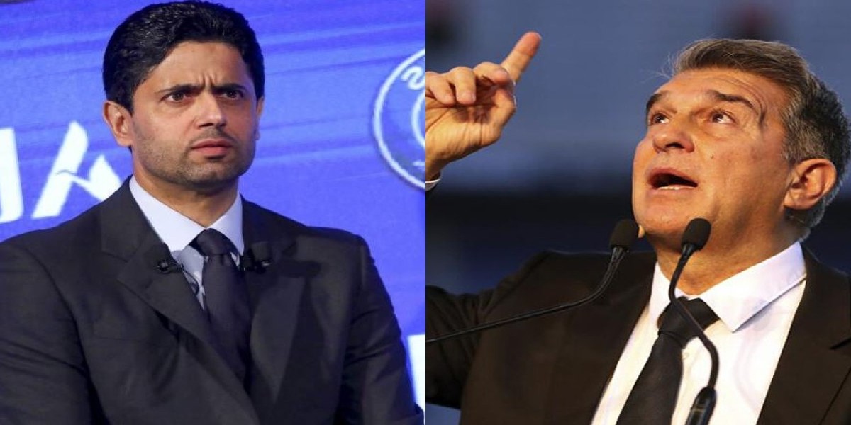 الحـ،ـرب تشتـ،ـعل بين لابورتا والخليفي بسبـ،ـب سخـ،ـرية الأخير من برشلونة
