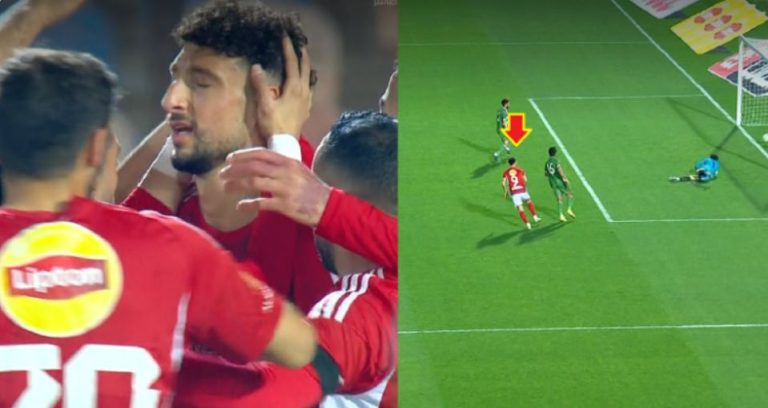 لقطة تاريخية من جماهير الأهلى مع النجم وسام أبو على بعد تسجيل أولى أهدافه مع الفريق الأهلاوى