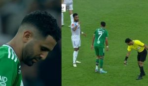 شاهد: الركلة الحرة الغريبة من الجزائري رياض محرز في الثواني الأخيرة مع فريقه بالدوري السعودي.