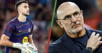 لويس دي لا فوينتي يفاجئ حارس برشلونة خوان غارسيا قبل مواجهة الأرجنتين في الفيناليسما!