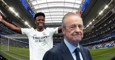فلورنتينو بيريز يشعل الأجواء داخل غرفة ملابس ريال مدريد ويُصر علي التعاقد مع عدو فينيسيوس الأول في أوروبا!