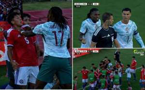 ملاكمة في مباراة البرتغال وتشيلي قبل كأس العالم وطرد لياو