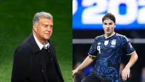 برشلونة يمنح أتلتيكو مدريد إنذارًا أخيرًا.. لابورتا يحدد موعدًا حاسمًا لحسم صفقة جوليان ألفاريز