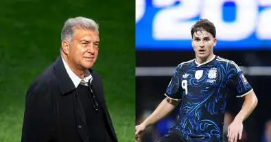 برشلونة يمنح أتلتيكو مدريد إنذارًا أخيرًا.. لابورتا يحدد موعدًا حاسمًا لحسم صفقة جوليان ألفاريز