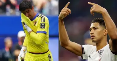 تيبو كورتوا حارس بلجيكا باكيًا بعد إصابته في كأس العالم 2026 ضد إسبانيا