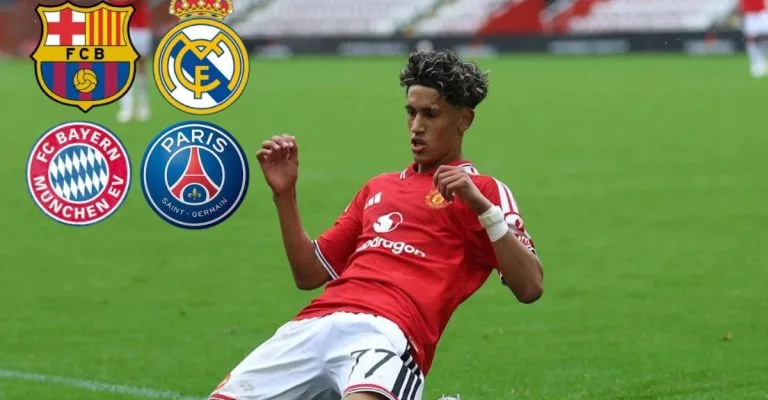 تطور مفاجئ يفجر الصراع الأوروبي.. بايرن ميونخ وبرشلونة وريال مدريد وباريس سان جيرمان يطاردون موهبة مانشستر يونايتد